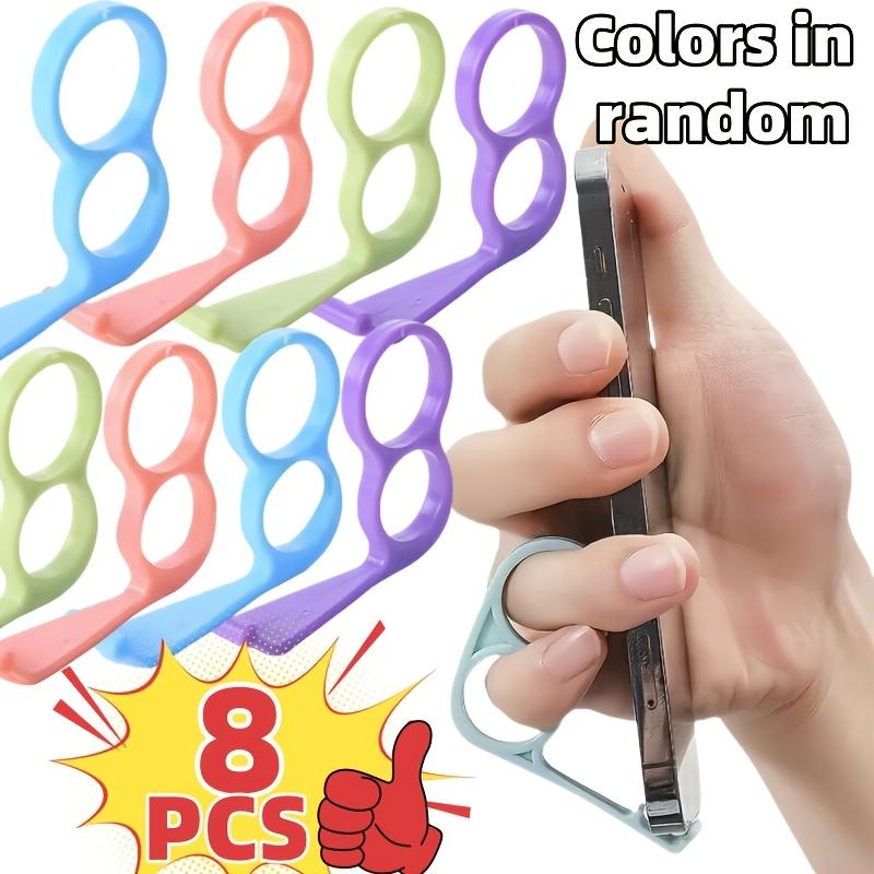 

8 шт. Улучшенные держатели для мобильного телефона - Изготовлены из прочного ПП-пластика, с противоскользящими кольцами для пальцев для обеспечения безопасности при использовании в руке 8pcs Random Colors