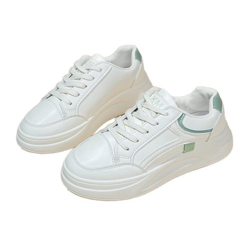 Academy style solid color white shoes women's new lace-up casual shoes women's versatile fashion low-top simple board shoes