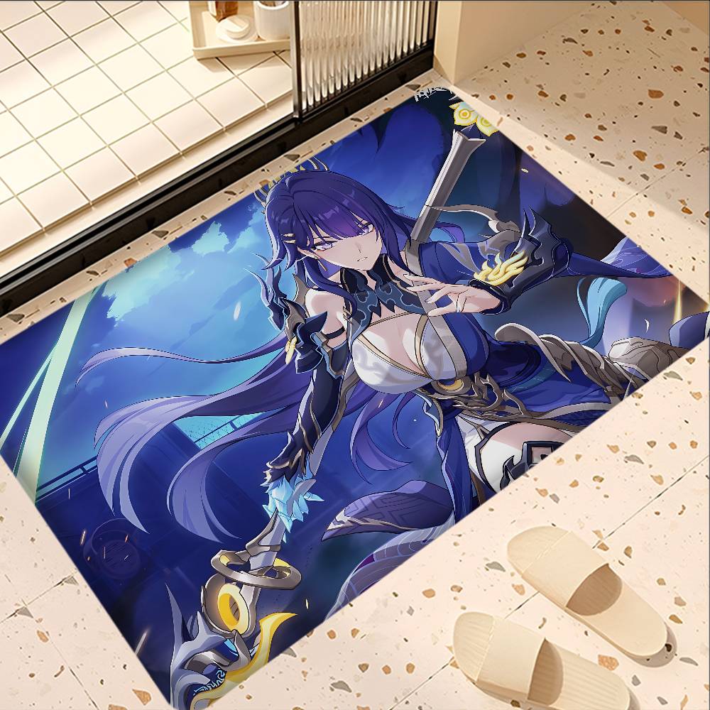 Honkai Impact Game Hallway Carpet Non-Slip Laundry Room Mat Laundry Decor Balcony Child Living Room Bedside Area Rugs