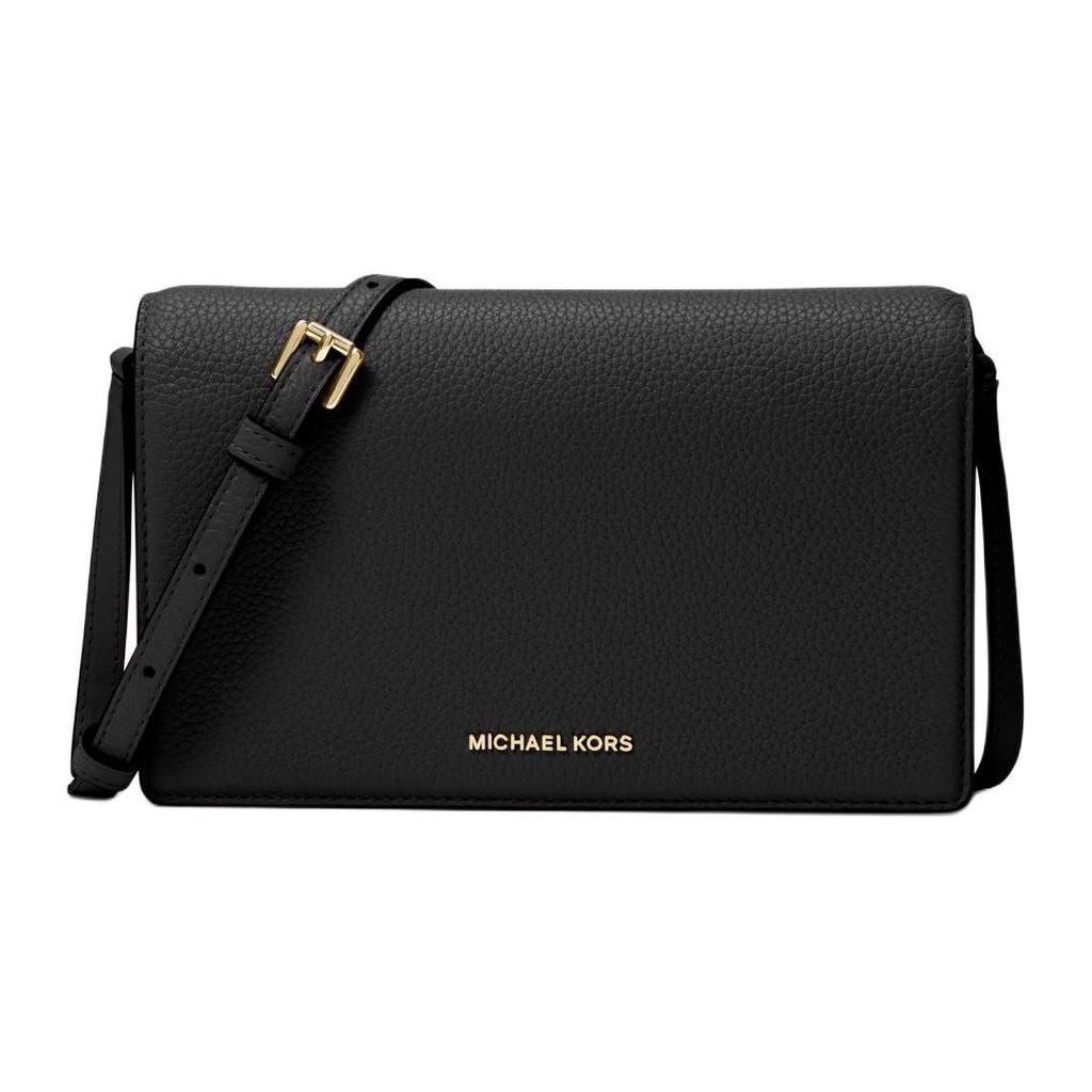 Michael Kors MK Jet Set Medium Shoulder Crossbody Bag With Gold Hardware And Litchi Grain Leather Women Bags Black 32S4GJ6C6L-BLACK
