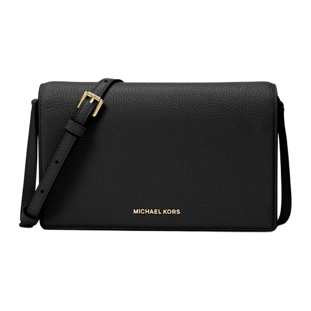 

Michael Kors MK Jet Set Medium Shoulder Crossbody Bag With Gold Hardware And Litchi Grain Leather Women bags Black 32S4GJ6C6L-BLACK Basic Set (Bag+Dust Bag)