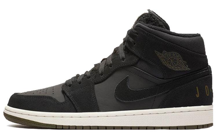 Jordan 1 Mid Black Olive Canvas BQ6579-001 41