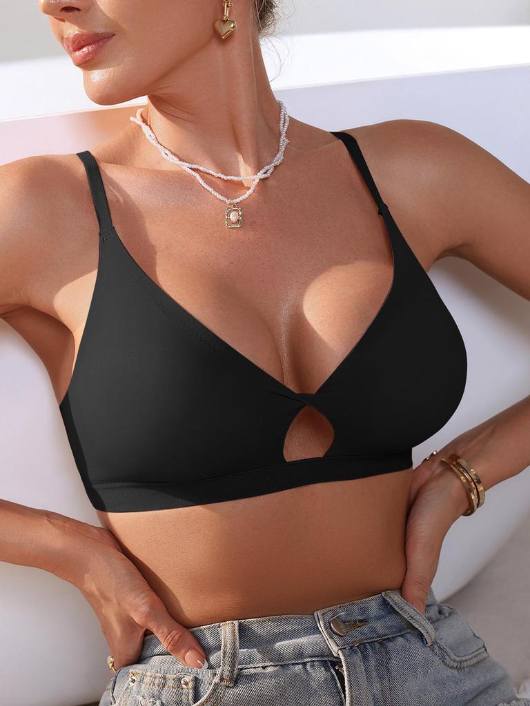 Women's Seamless Deep V Wireless Push-Up Camisole Bra