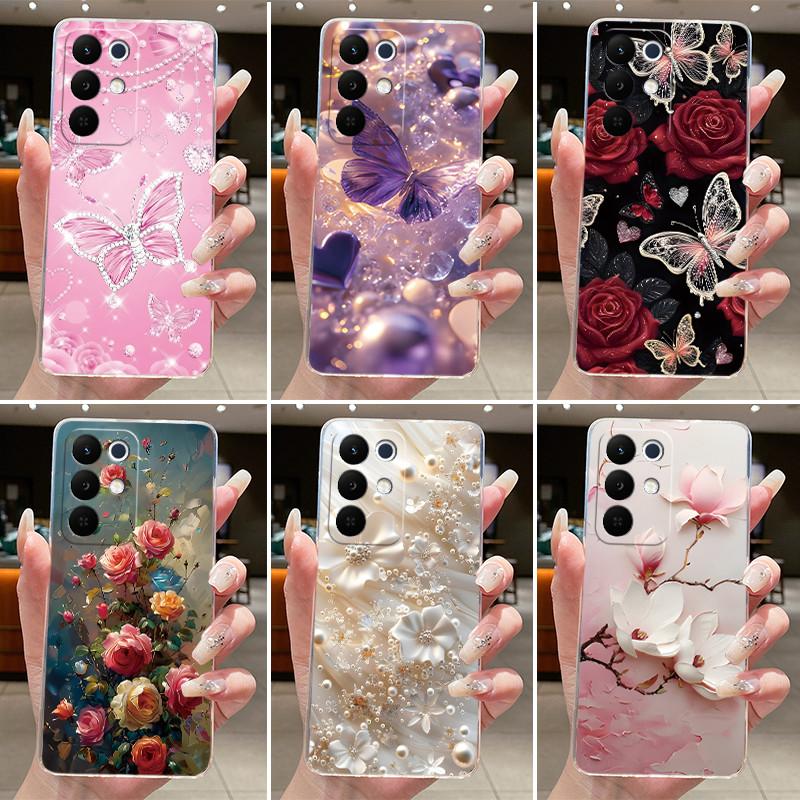 For Realme C85 Pro Case 2025 Clear Fashion Butterfly Flower Soft TPU Silicone Phone Cell Cover for RealmeC85 Pro 4G RMX5555 Case