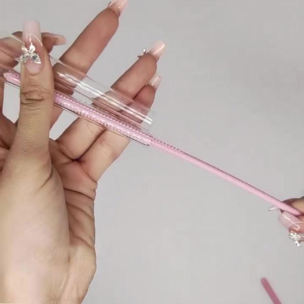 2Pcs Silicone Straw Cleaner Brush Straw Cleaning Brush Soft Bottle Brush for Cleaning Metal Plastic Glass Straws