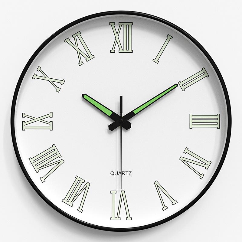 Luminous Wall Clock Silent Clock Home Living Room Clock Wall Hanging Simple Quartz Clock Cloc 25CM