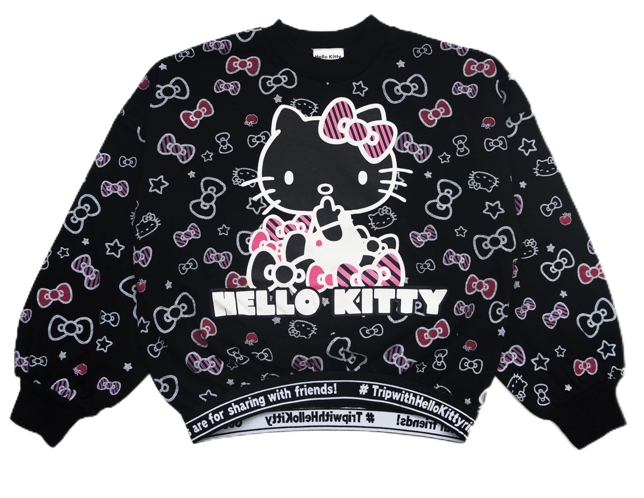 

Толстовка Kitty All Over Pattern для девочек, черная [Sanrio] чёрный