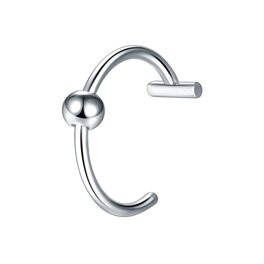 1PC Cool Stainless Steel Fake Nose Ring Non-Pierced Hip Hop C Clip Lip Ring Fake Nose Piercing