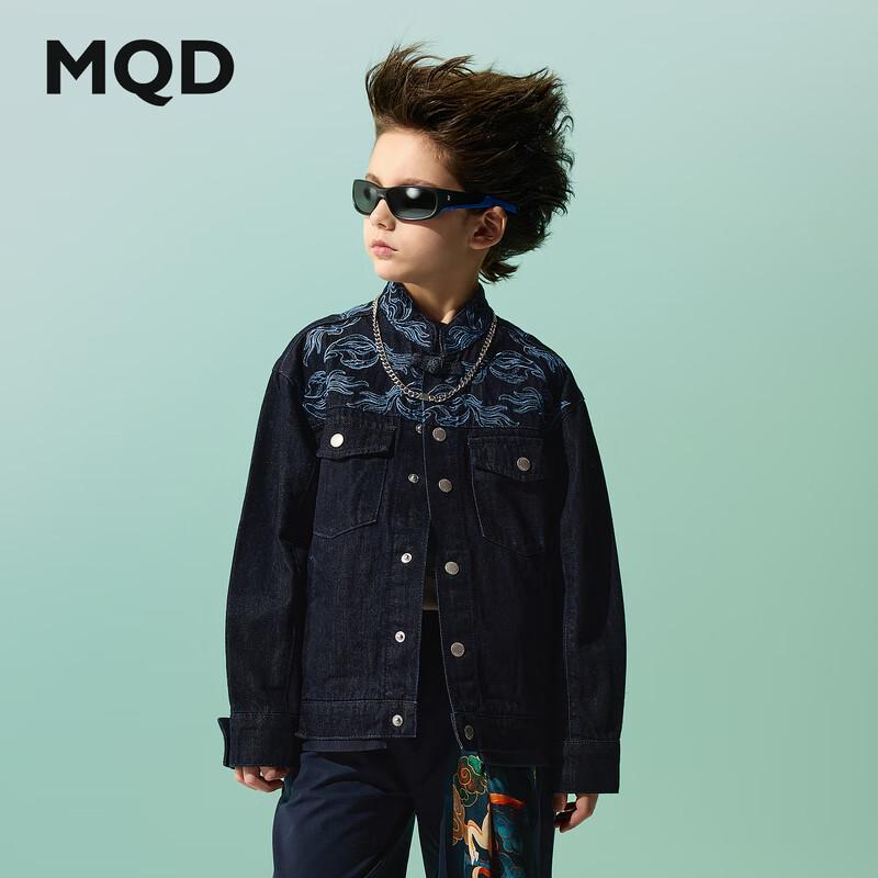 

MQD Boy s Chinese Style Embroidered Denim Jacket 160