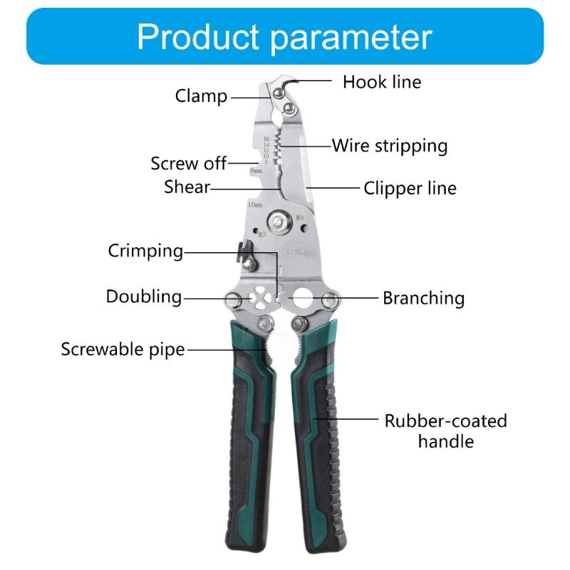 Multifunktionale Abisolierzange Handwerkzeug Geeignet für Elektriker, Automatisches Abisolieren mit Crimpfunktionen