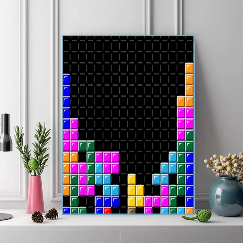 Tetris 100% Round Full Drill 5D DIY Diamond Painting Embroidery Cross Stitch Rhinestone Décor