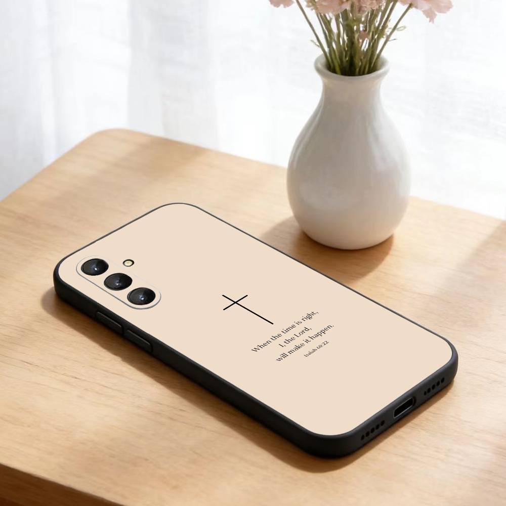 Bible Verse Jesus Christ Christian Phone Case For Samsung Galaxy A73,A21s,A22,A31,A52,A53,A71,A41Soft Black Shell