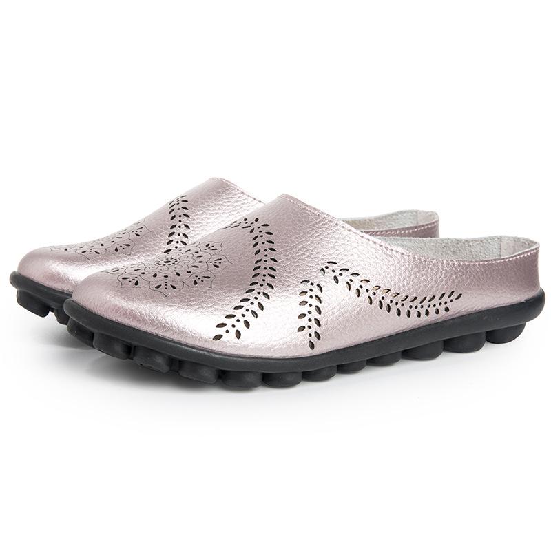 Moda Feminina Flats Verão Feminino Sapatos de Couro Genuíno Chinelos Slip On Sapatos Baixos Femininos Couro Oxford Chaussures Femme Casual Lo hjm8