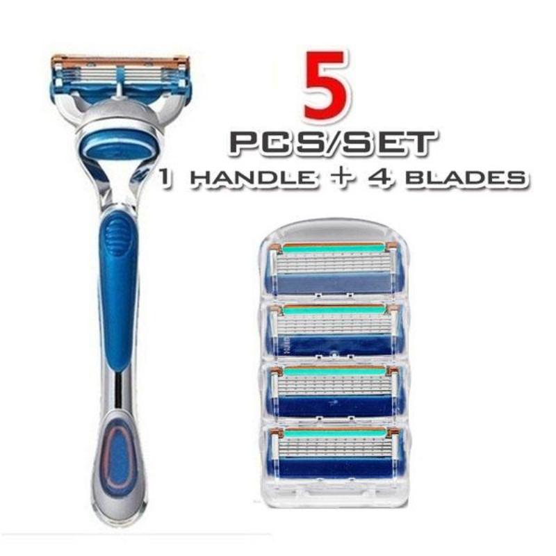 

4/8/12/16/20 шт. Мужская супер острая бритва с 5-слойным лезвием (1 ручка) Аксессуаров для ножей 1 blade holder/4 blades