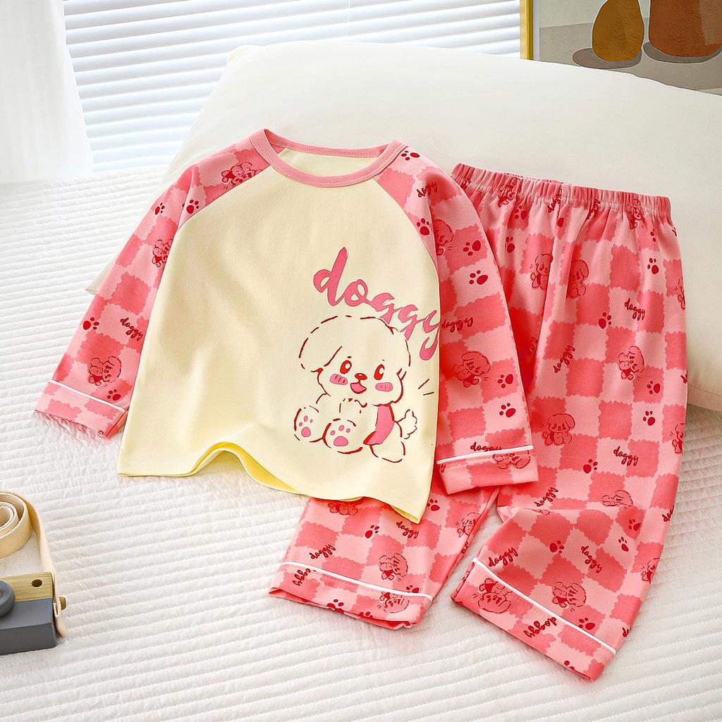 Children's sleepwear, all cotton autumn set, baby's pure cotton autumn clothes, autumn pants, boys' home clothes, girls' children's clothing