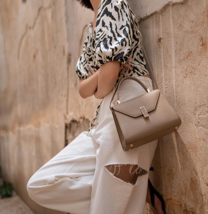 Geantă cu model de palmier Geantă de mână high-end Geantă de damă din piele naturală Geantă pătrată mică la modă și versatilă Geantă casual de umăr simplu crossbody