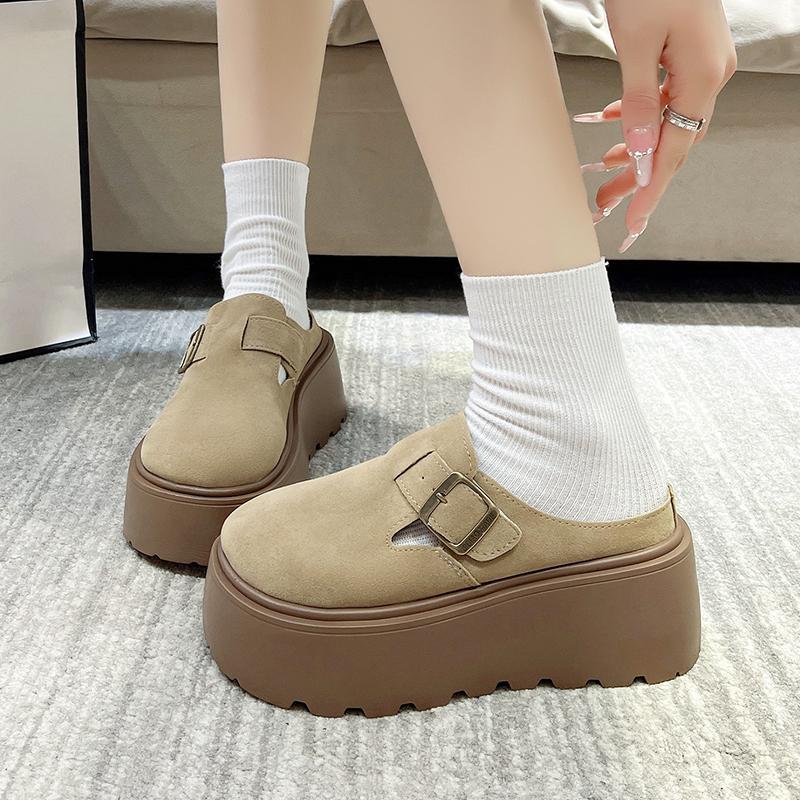 Fashion 2025 New Suede Thick Platform Boots Designer Slipper Casual Flats Slide Female Walking Fashion Loafers Winter Ankle Boots Women