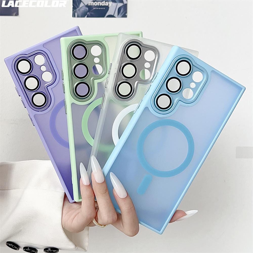 Translucent Lens Protect Shockproof Case For Samsung S25 S24 S23 FE S22 Ultra Plus A56 A36 A26 A16 06 For Magsafe Magnetic Cover