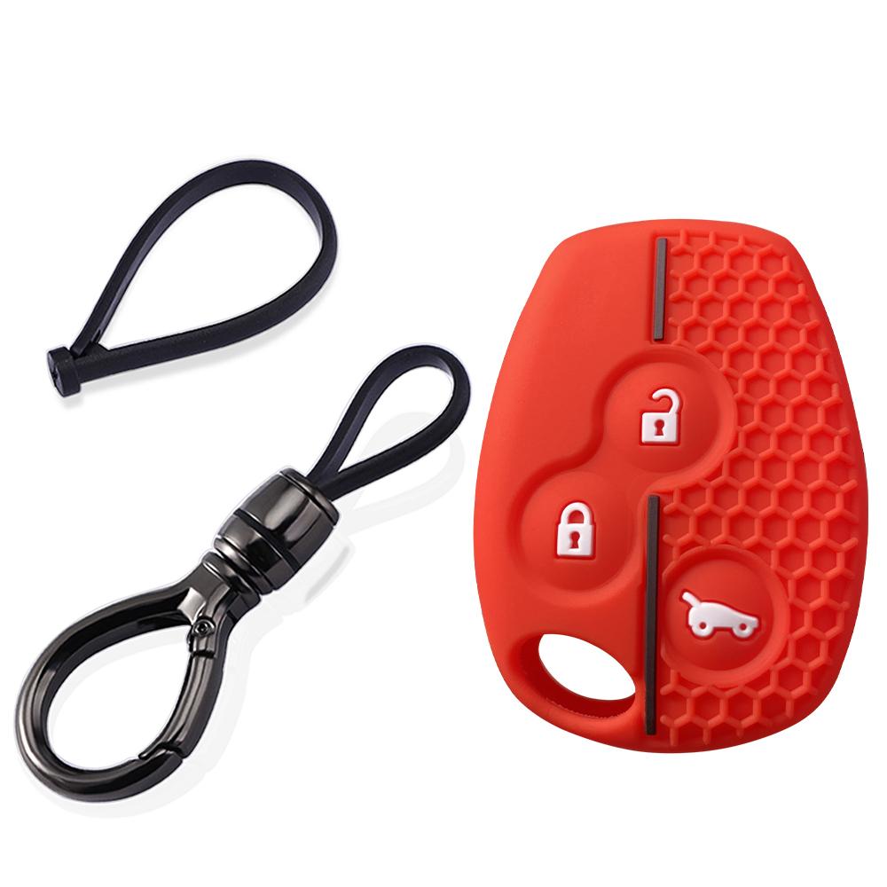 For Renault Logan Duster Clio Lll Traffic For Nissan Terrano Almera 2-Button Silicone Car Key Case Cap Cover Keychain Fob Shell
