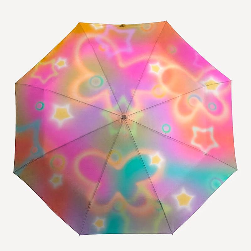 

1pc Pastel Rainbow Stars Automatic Open/Close Umbrella with Windproof, 8-Rib Sturdy Canopy, , Outdoor Accessory, Ideal for Gifts yy251117084