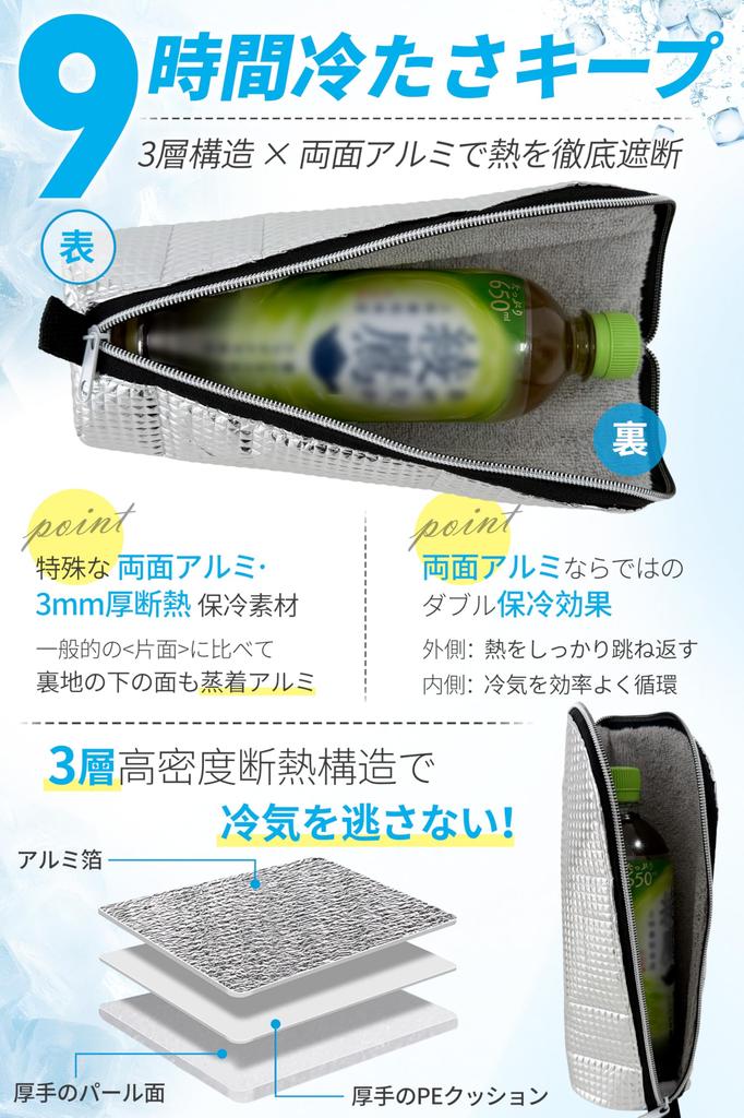 GOKEI PET Bottle Keeps Ice Cold for 9 Aluminum Insulates PET Bottles Up To Keeps Ice Shock Prevents 1 Piece Cover, Anti-Condensation, Hours, Finish,