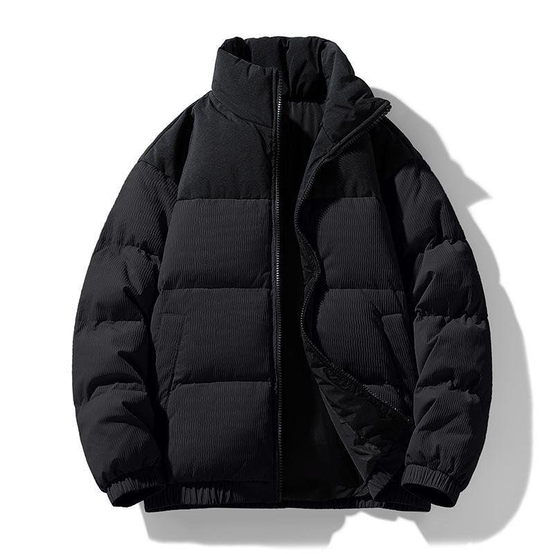 

Пуховик со стойкой воротником Зимний Новый Мужской и Женский Одинаковый Стиль Теплый Повседневный Модный 3XL чёрный