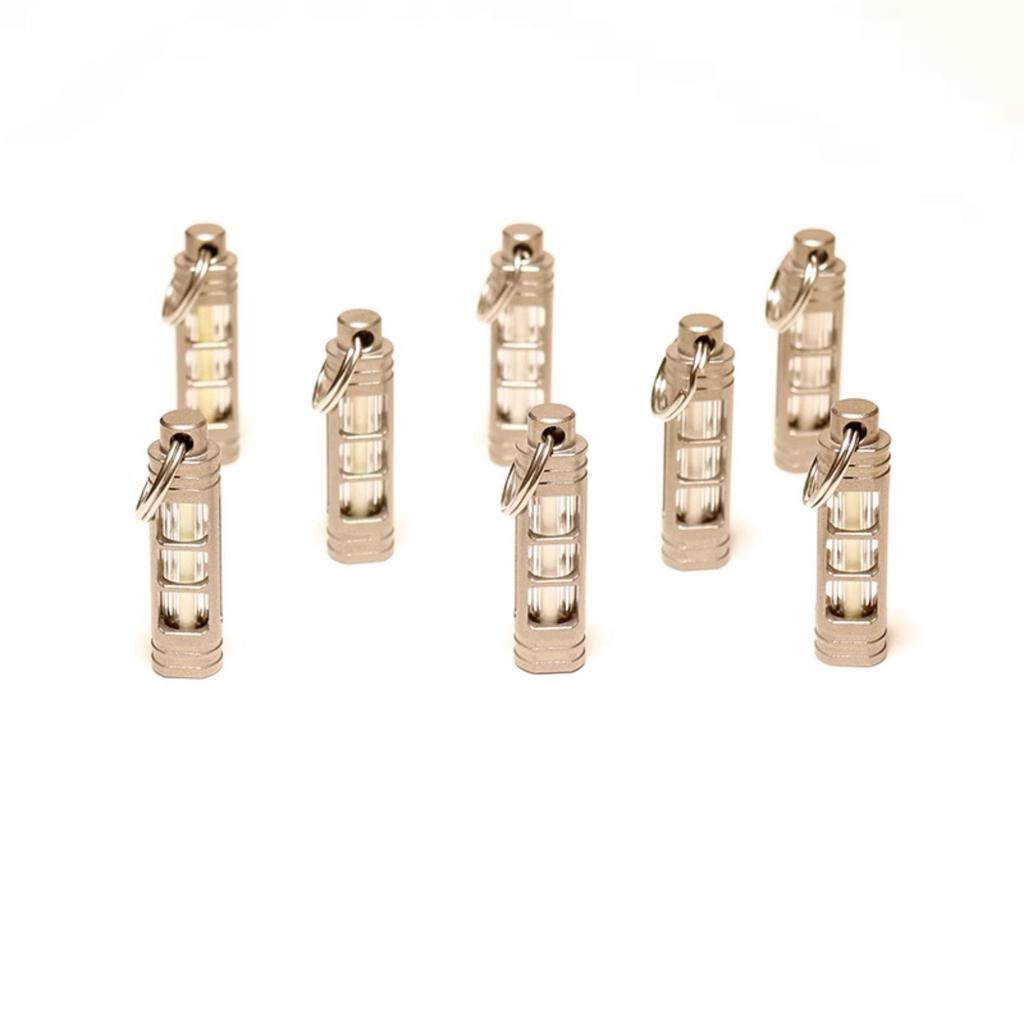 Titanium Alloy Tritium Tube Keychain, Self-luminous Tritium Trachea Necklace Pendant 3.5 * 25mm Tritium Removable