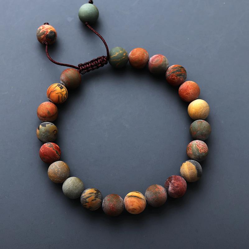 Retro Etnische Stijl Tijgeroog Steen Turkoois Kralen Ketting 108 Boeddha Kralen Rozenkrans Kralen Met Kwastjes Lange Ketting Mannen En Vrouwen