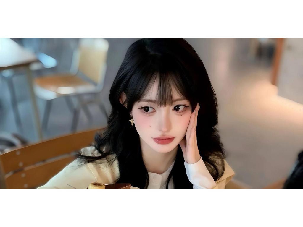 Women's Full Head Wig with Natural Seamless Bangs and Large Waves for Autumn and Winter 