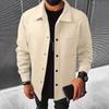 2025 New European & American Business Casual Men's Lapel Jacket - Autumn/Winter Solid Color Brushed Outerwear