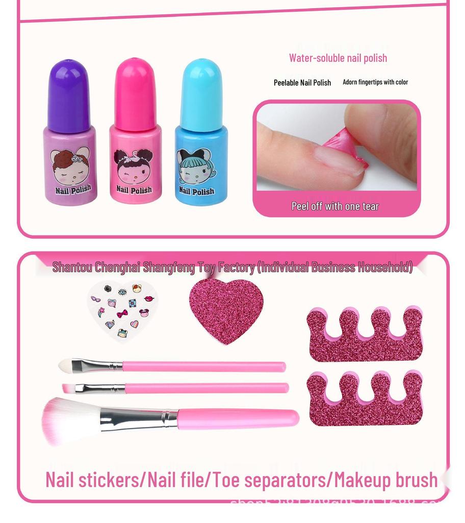 Přeshraniční dívčí sada na líčení na hraní - Dětská princeznovská kosmetika a hračky s laky na nehty