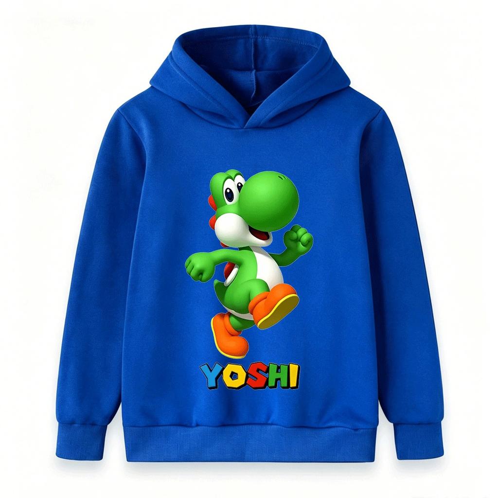 Kids Boys Girls Casual Hoodie, Cute Dinosaur Character Print Long Sleeve Pullover Sweatshirt for Children Daily Wear
