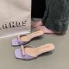 Bow word with high heels sandals women's summer new niche open-toed versatile outer slippers