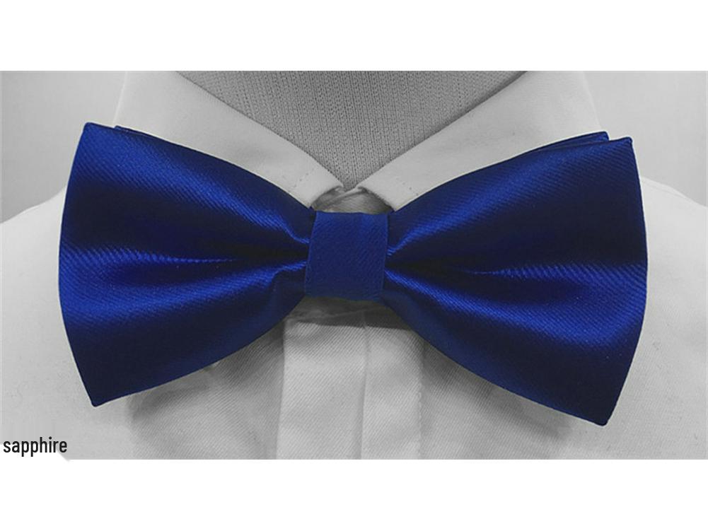 Men's Solid Color Double Layer Bow Tie - Poly Silk, Korean & British Style, Red/Black, Wedding & Best Man Accessory.