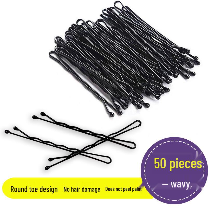 

Черная шпилька-зажим из стали для укладки прямых челок и густых волос