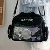 College-Stil Y2K Jk Umhängetasche Harajuku Transparente Tasche Ita Tasche Große Kapazität PU Katzen Rucksäcke Mädchen