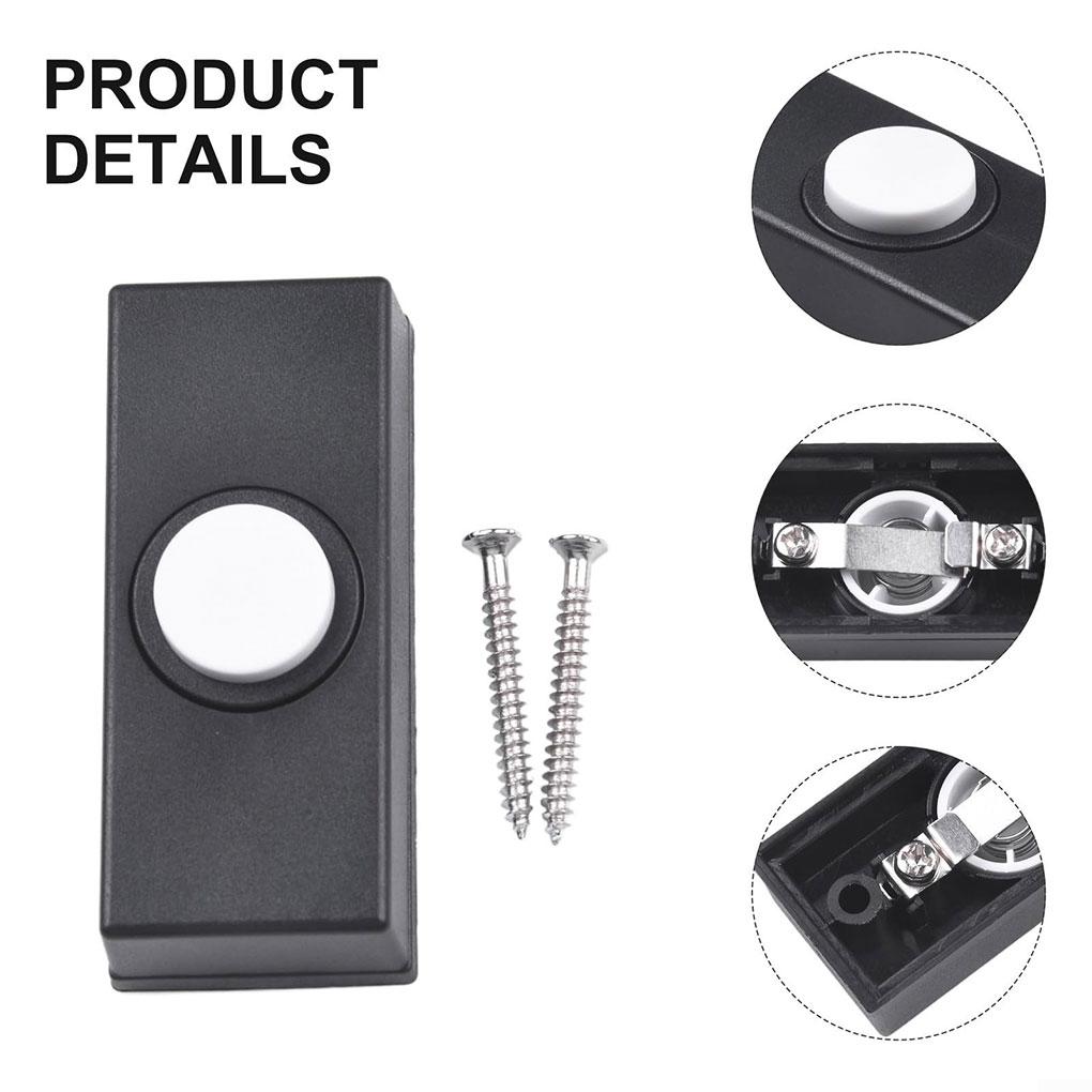 Sturdy Plastic Doorbell Switch Black Bell Decoration For Door Doorbell Push Button Replacement
