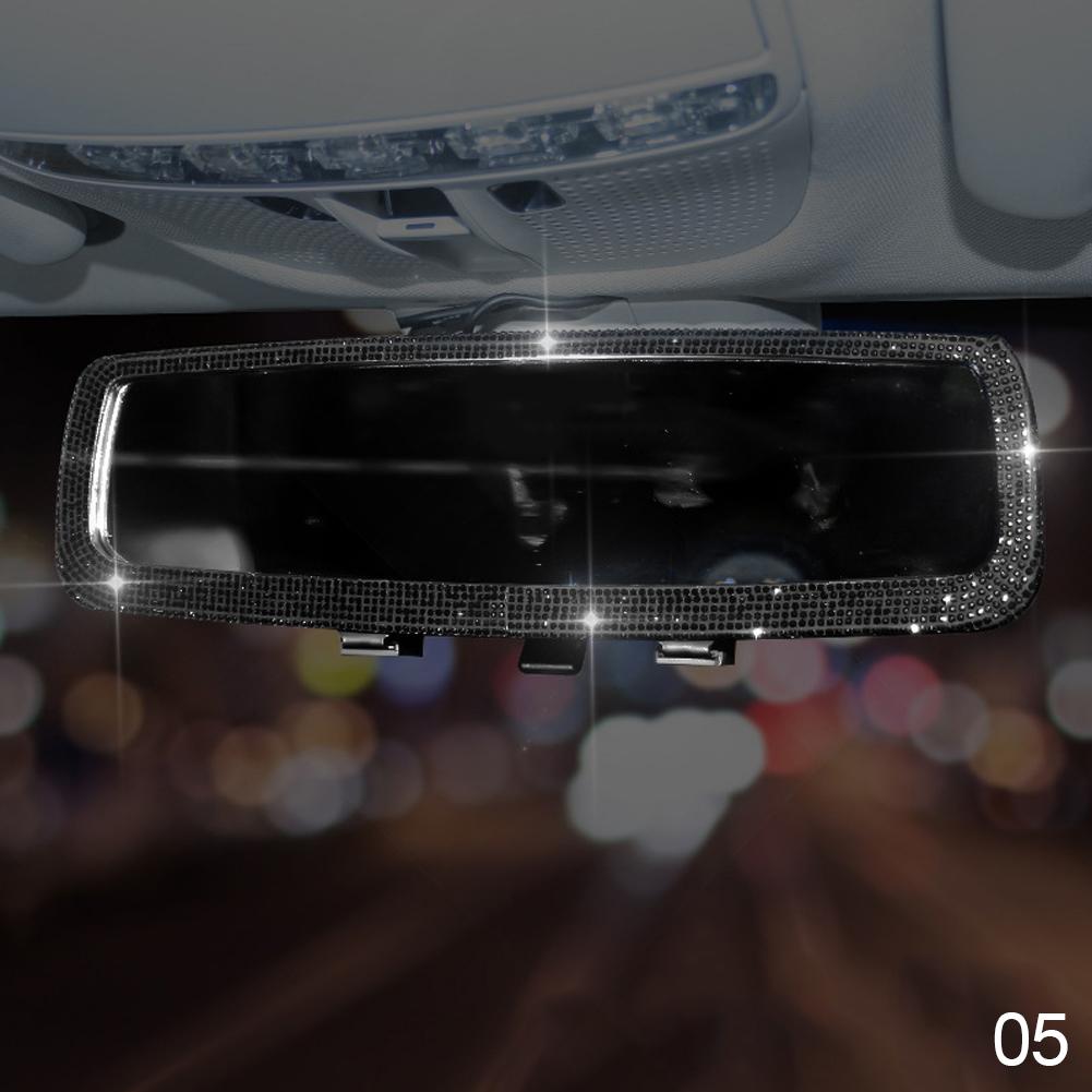 New Rhinestone Car Rearview Mirror Car Charm Bling Rearview Mirror Cover for Girls Pink Auto Accessories Interior for Woman