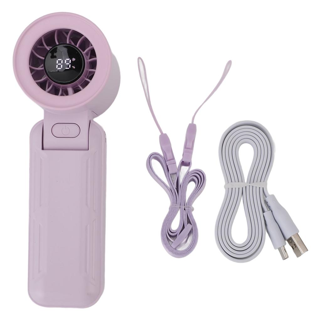 Portable Handheld Turbo Fan Quiet 5 Speed 3000mAh Battery Operated Hand Neck Desk Fan 135 Degree