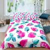 Strawberry Duvet Cover Set Girl King Size Comforter Cover Set Red Strawberry Bedding Set Food Fruit Quilt Cover for Kids Gift
