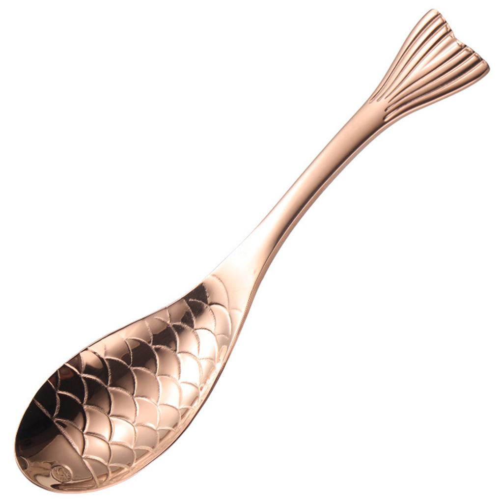 Food Grade Metal Dessert Spoon Unique Fish-Shaped Design Festive Holiday Buffets