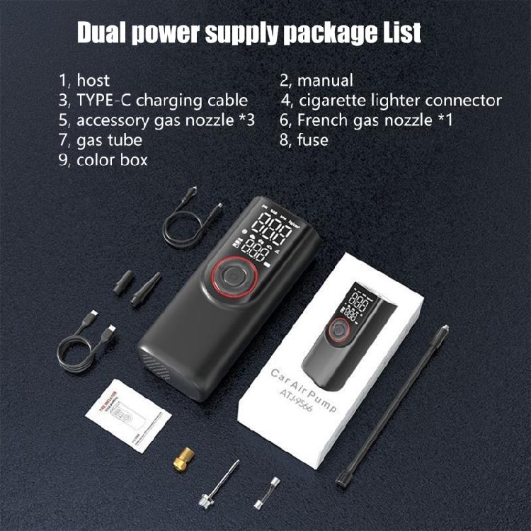 Tire Inflator Portable Air Compressor,6000mAh 150PSI Portable Air Pumps, Accurate Pressure LCD Display,Car Bike