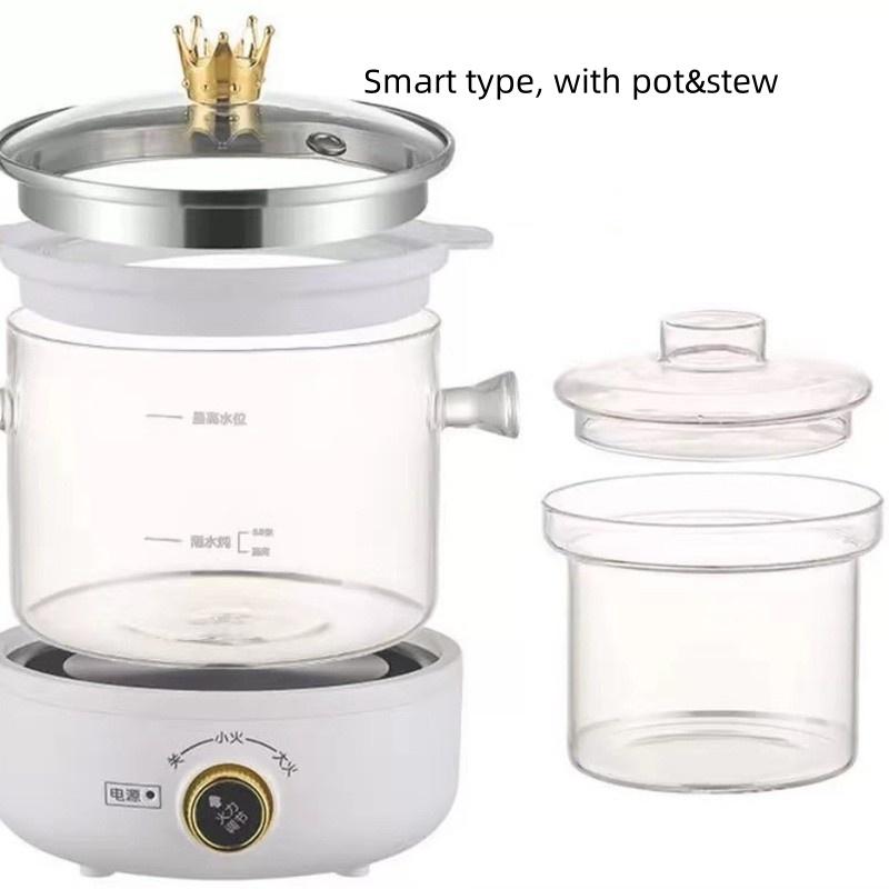 500W Multi Functional Health Pot Household Smart Soup Boiler Teapot Digital touch panel 1.5L Jug & 500ML Stew Pot