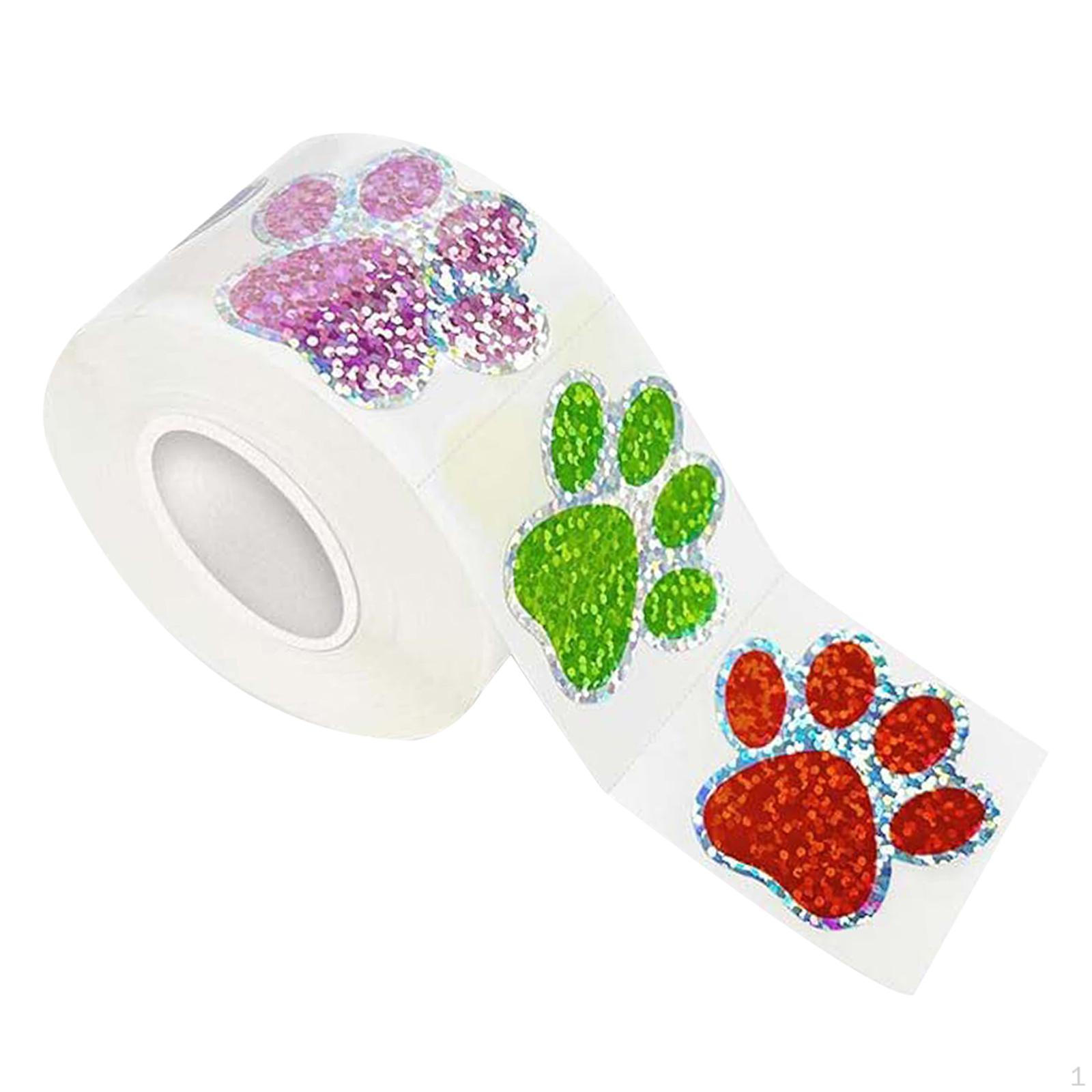 

500x Paw Stickers Dog Bowl Kennels Party Favors for Present Package Valentines