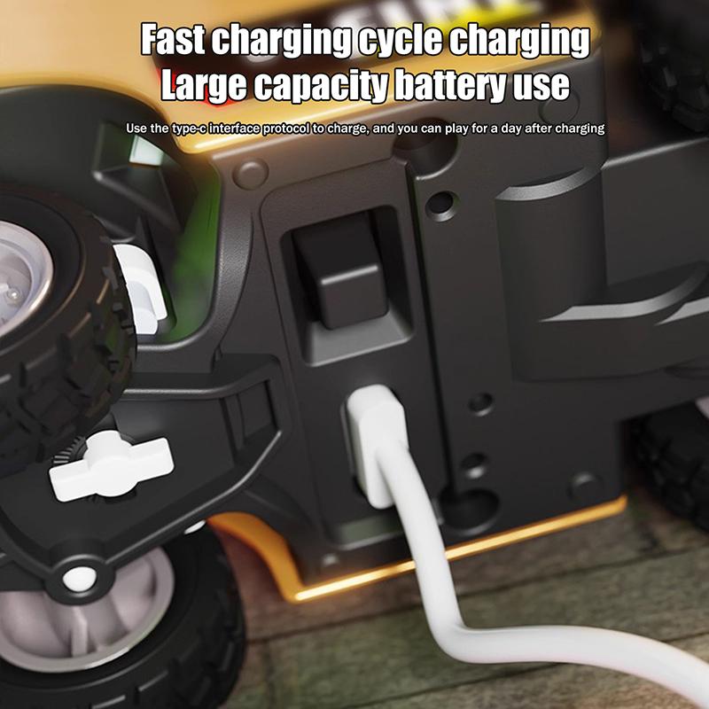 1/64 Remote-Controlled Alloy Forklift Engineering Vehicle Tabletop Toys Model Collection Gift For Boys