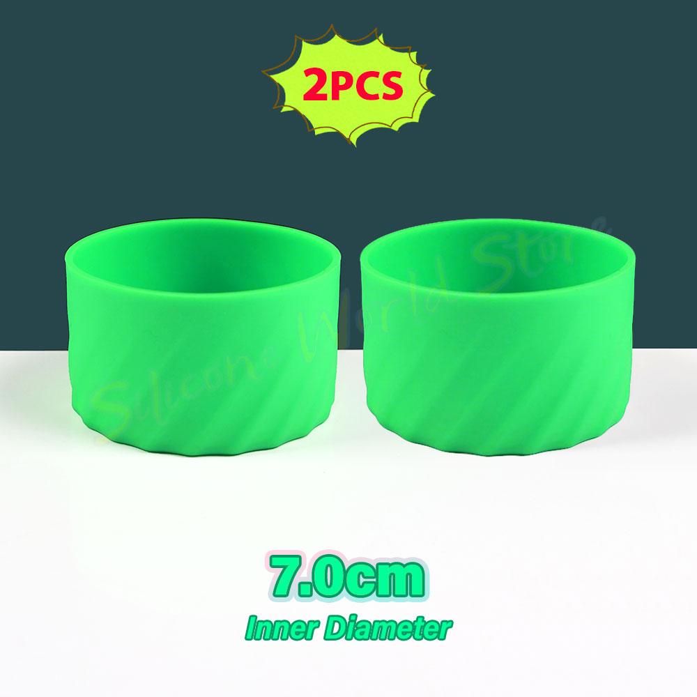 SW 2PCS 7.0CM Water Cup Silicone Boots Thermos Protective Cover Silica Gel Bottom Sleeve Anti-Slip Scratch-resistant for Stanley
