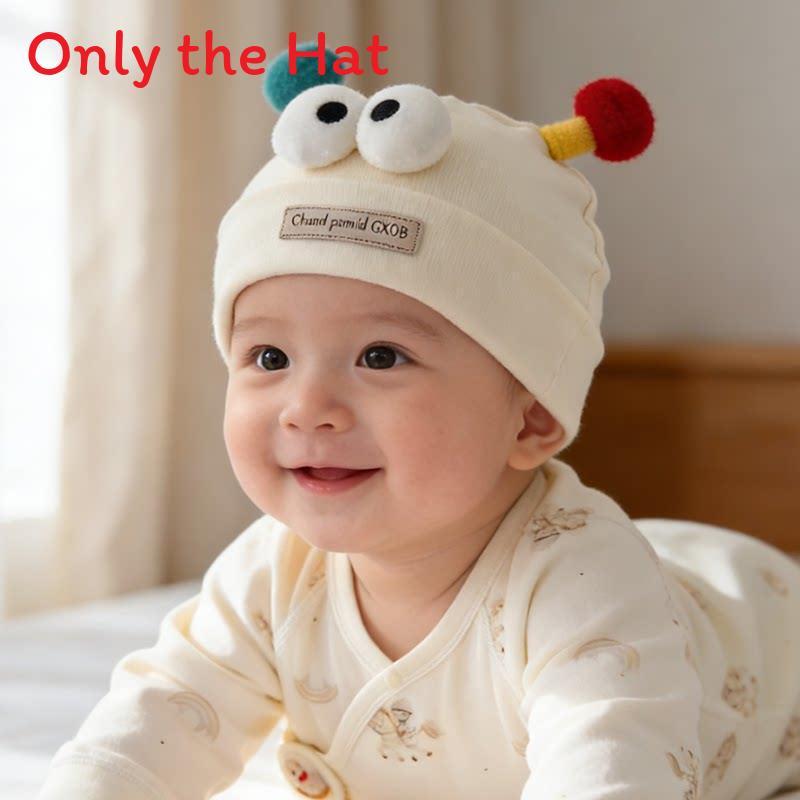Baby Toddler Cotton Knit Hat With Embroidery For Newborns And Infants