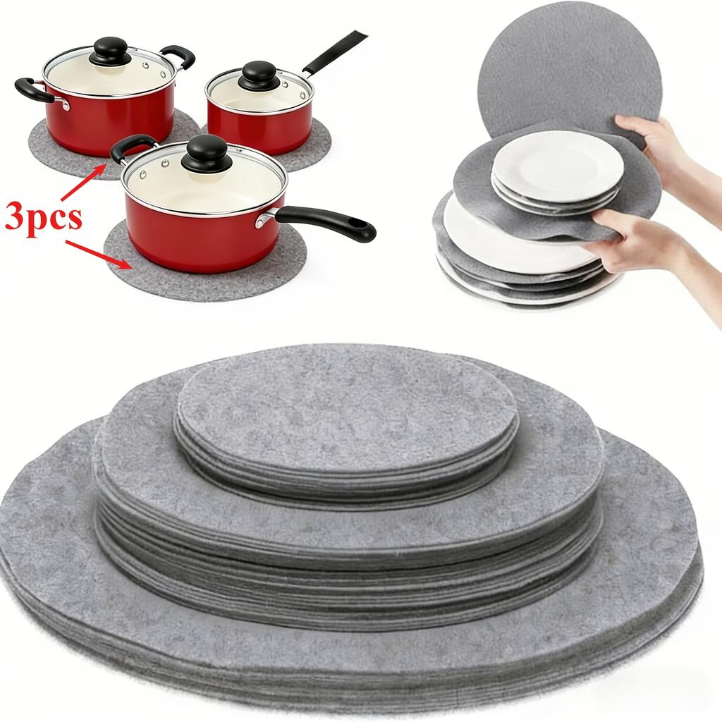 Non-Stick Pan Felt Divider Pad Set Thickened Felt Dish Absorbent Divider Pad