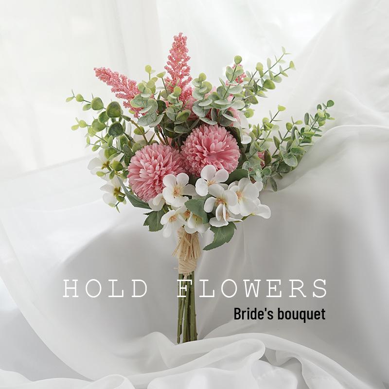 Bouquet Sposa Eucalipto Stile Foresta - Composizione Floreale Artificiale a Mano per Matrimoni & Arredo Casa