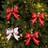 Plastic Christmas Hanging Bowknot Home Decor Christmas Tree Bow Decor  Outdoor Indoor